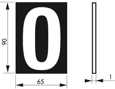 Thirard Πινακίδα με Αριθμό 0 σε Μπλε Χρώμα 9cm 00967180