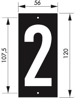 Thirard Sign with Number in White Color 12cm 00967172