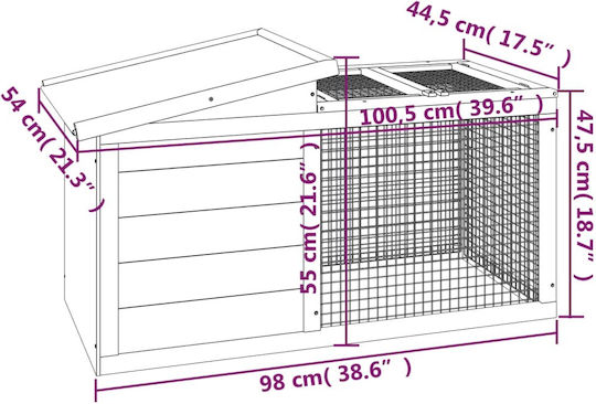 vidaXL Κλουβί Τρωκτικού 100.5x54x55cm