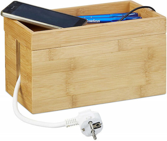 Relaxdays Cable Box Μπεζ 10022183 1τμχ