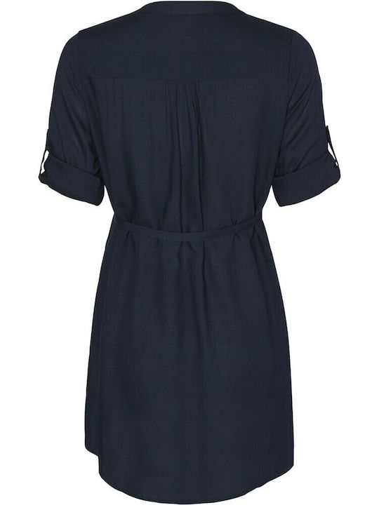 Mamalicious Maternity Dress Top Navy Blue