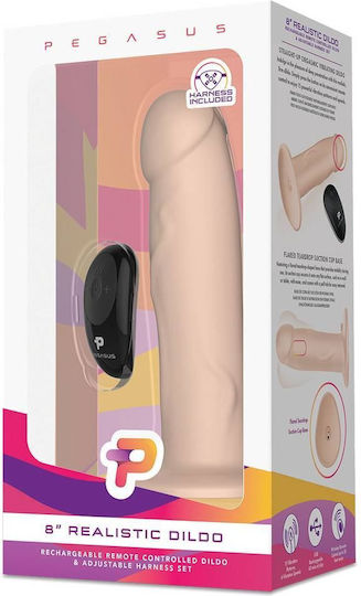 Pegasus Harness with Dildo and Vibration in skin color