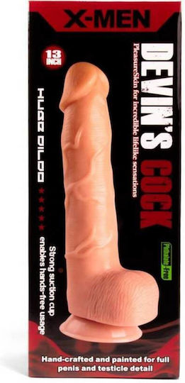 X-Men Ρεαλιστικό Dildo με Όρχεις και Βεντούζα Flesh 33cm