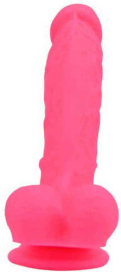 Loving Joy Silicone Dildo Ρεαλιστικό Dildo με Όρχεις και Βεντούζα Ροζ 20cm