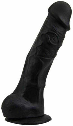 Loving Joy Ρεαλιστικό Dildo με Όρχεις και Βεντούζα Μαύρο 18cm