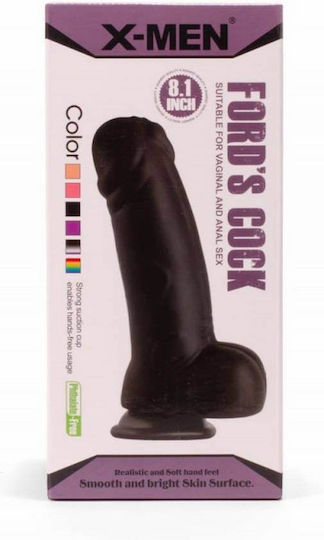X-Men Cock Realistic Dildo with Balls and Suction Cup Black 20cm