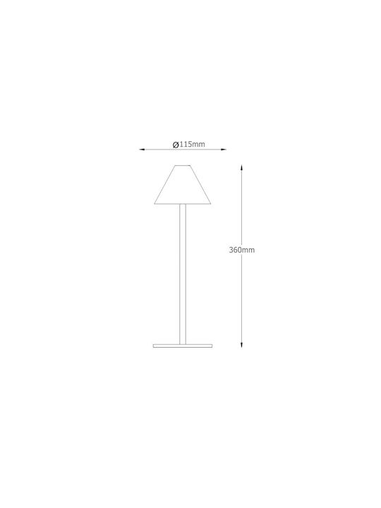 Lightex Επιτραπέζιo Φωτιστικό LED Εξωτερικού Χώρου 3W με Φυσικό Λευκό Φως IP44 Λευκό