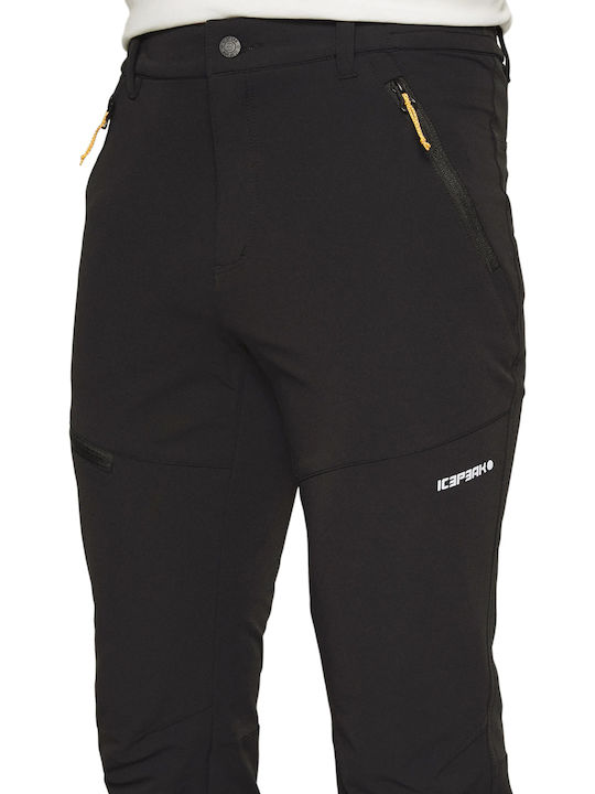 Icepeak Ανδρικό Μακρύ Παντελόνι Πεζοπορίας Μαύρο
