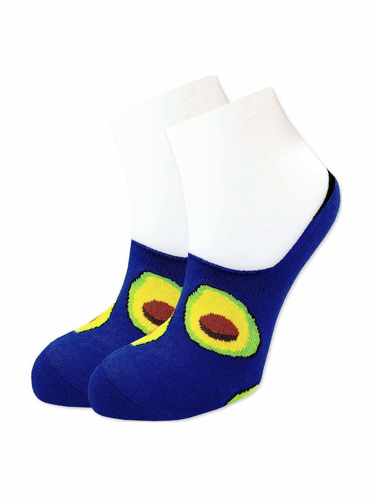 Axidwear Avocado With Silicone In The Heel Men's Patterned Socks Blue