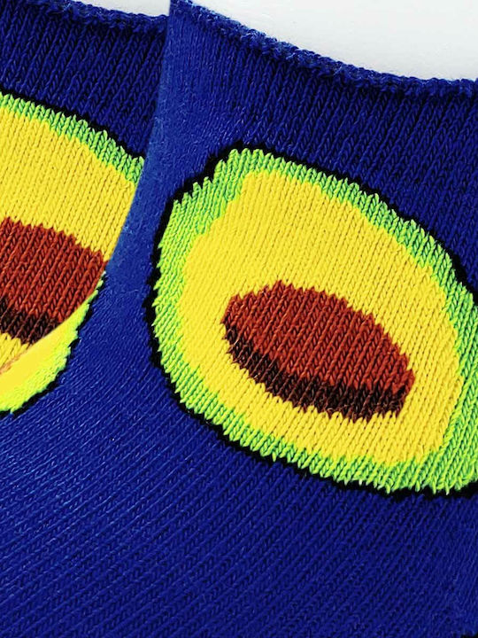 Axidwear Avocado With Silicone In The Heel Men's Patterned Socks Blue