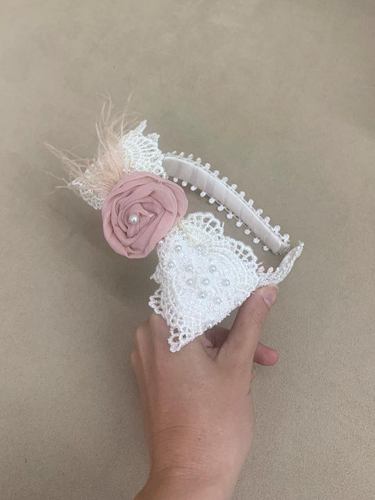 Nst Nastasia Pink Baptism Hair Accessory made of Lace