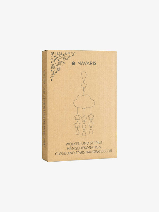 Navaris Kinder Dekoratives Hängendes Beige aus Holz 19.5x1x58εκ.