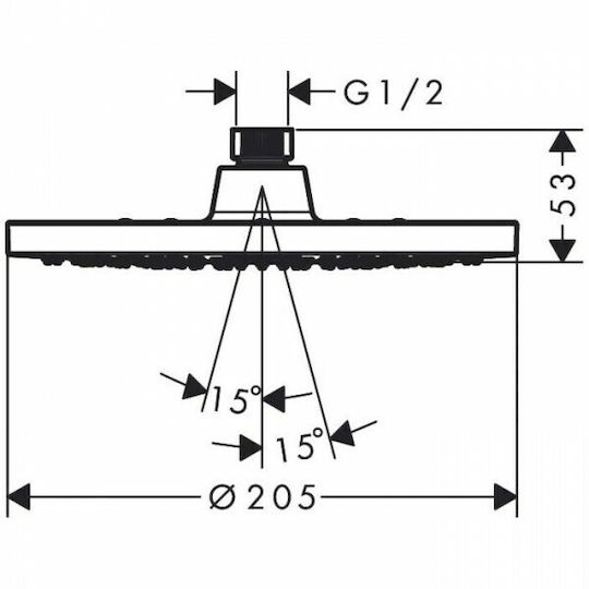 Hansgrohe Στρογγυλή Κεφαλή Ντουζ 20.5cm