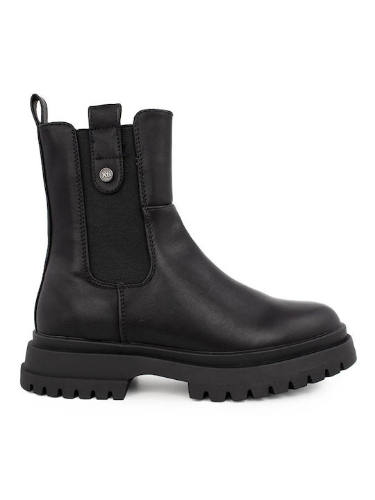 Xti Kids PU Leather Boots with Zipper Black