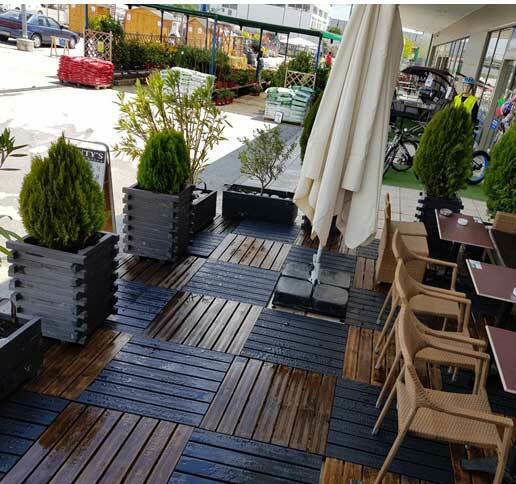 Tesias Wood Garden Decking Board 40x40cm