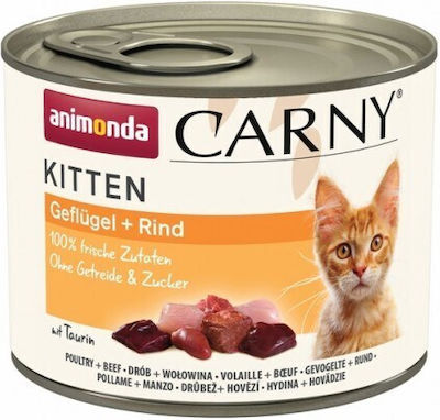 Animonda Carny Kitten Wet Food for Kittens In Can with Poultry Πατέ 1pc 200gr