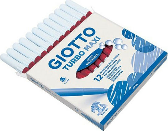 Giotto Turbo Maxi Roșii Lavabil Marker de Desen 5mm