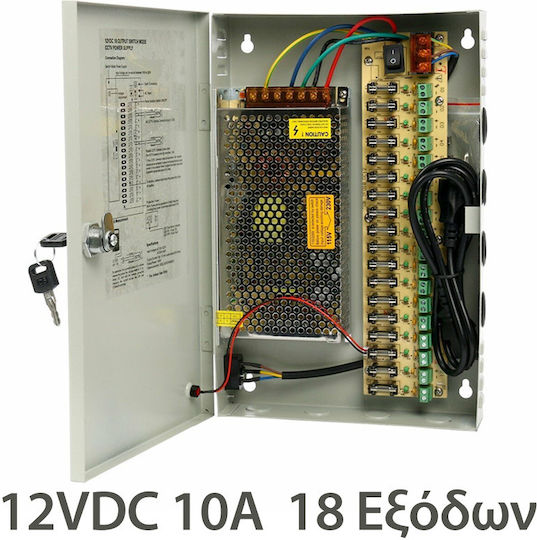 Anga CP1209-10A-18 Stromkasten für CCTV-Systeme 18 Ausgänge 552-027