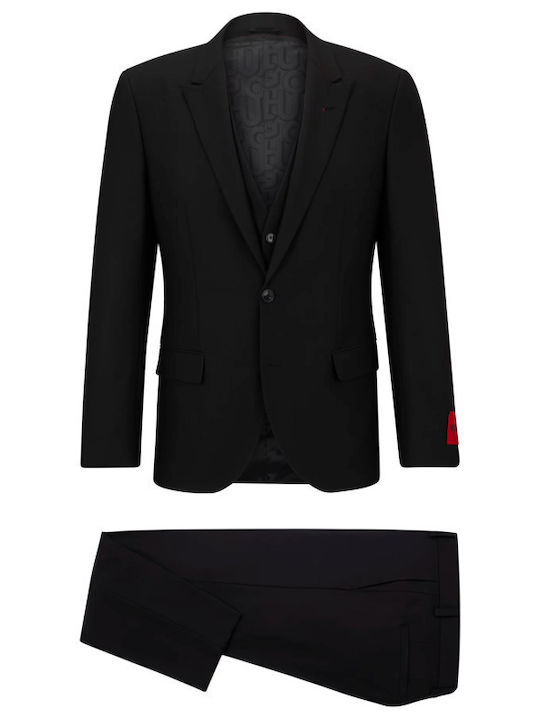 Henry Getlin Men's Winter Suit with Vest Black.