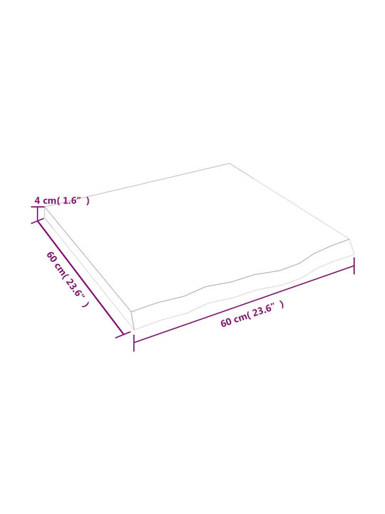 Brown Wall Shelf 60x60x4 cm