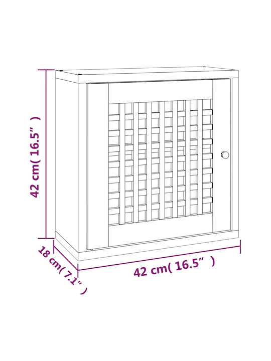 Wall Living Room Cabinet from Solid Wood Beige 42x18x42cm