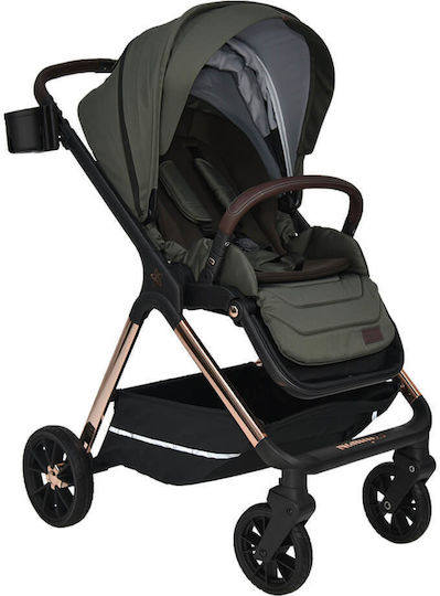 Nammas Verstellbar 3 in 1 Baby Kinderwagen Geeignet für Neugeborene Olive 8.9kg