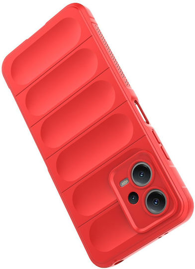 Magic Shield Back Cover Σιλικόνης / Πλαστικό Σετ με Τζαμάκι Κόκκινο (Redmi Note 12 5G / Poco X5 5G)