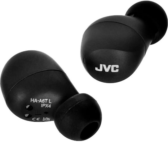 JVC Gumy Mini HA-A6T In-ear Bluetooth Handsfree Ακουστικά με Αντοχή στον Ιδρώτα και Θήκη Φόρτισης Μαύρα