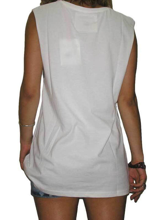 Bigbong Women's Summer Blouse Cotton Sleeveless White