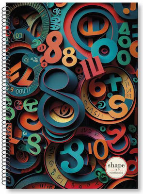 Shape Notebooks Spiral Notebook Ruled A4 2 Subjects Numbers 1pcs (Μiscellaneous Designs/Colors)