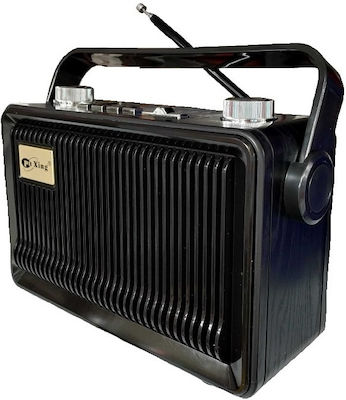 PX86BT Retro Radio de masă Reîncărcabil cu USB Black/Red