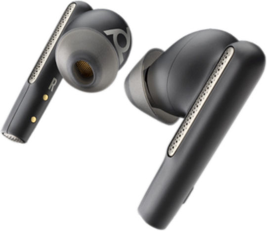 Plantronics Voyager Free 60 UC Basic (USB-C/Teams) In-ear Bluetooth Handsfree Ακουστικά με Θήκη Φόρτισης Carbon Black