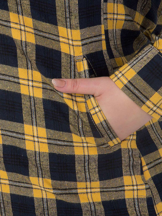 Women's Checked Long Sleeve Shirt Yellow