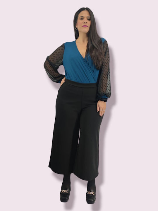 Honey Femei Pantaloni culottes cu elastic cu croială normală Neagră