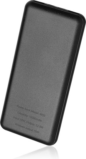 Naxius NXPBNW-CX102 Power Bank 10000mAh 22.5W με 2 Θύρες USB-A Quick Charge 3.0 Μαύρο