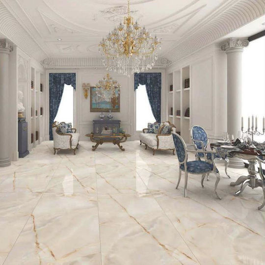 Floor Interior Gloss Porcelain Tile 120x60cm Beige