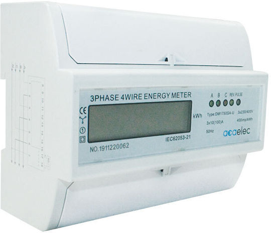 Aca Contor De Kilowați Pentru Panou Electric Șină Analog Monofazat (1P+N 5-50A 230V) DY00000004