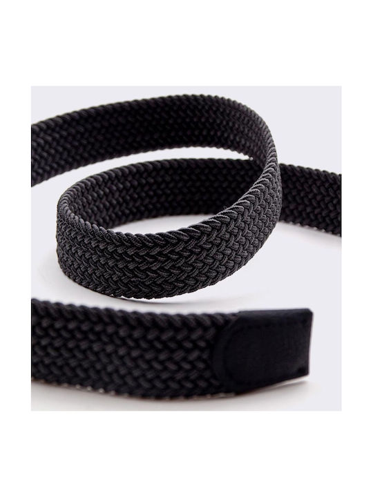 About Basics Men's Knitted Fabric Webbing Belt Belt Black