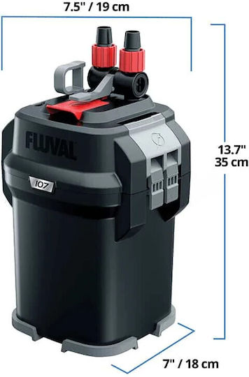 Fluval 107 External Filter 10W with Performance 550lt/h