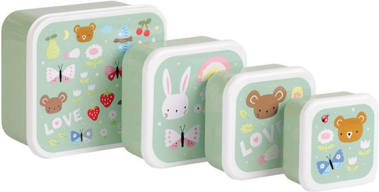A Little Lovely Company Plastic Kids' Lunch Set Green