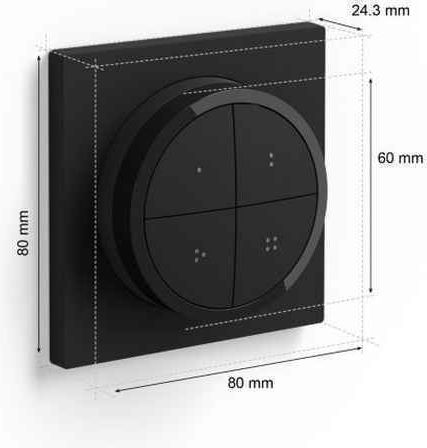 Philips Wall Mounted Dimmer Switch with LED Button Frame in Black Colour