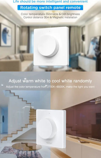 GloboStar Wall Mounted Dimmer Switch with Frame LED Rotary in White Color