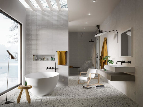 Marazzi Placă Perete Bucătărie / Baie Porțelanat Lucios 24x6cm Alb