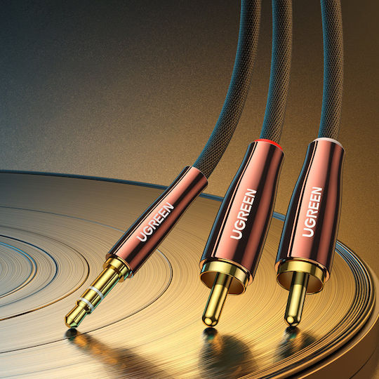 Ugreen Καλώδιο Ήχου 3.5mm male - RCA male Μαύρο 2m με Επίχρυσους Ακροδέκτες 80847