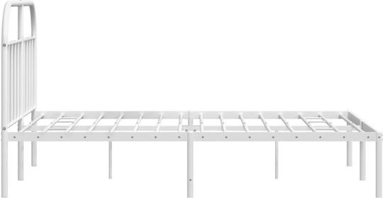 Doppelbett Aus Metall Weiß Mit Lattenrost Für Matratze 140x200cm