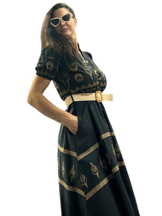 Summer Midi Evening Dress Black