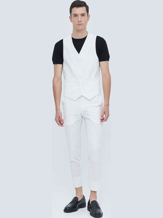 Men's Vest Slim Fit White