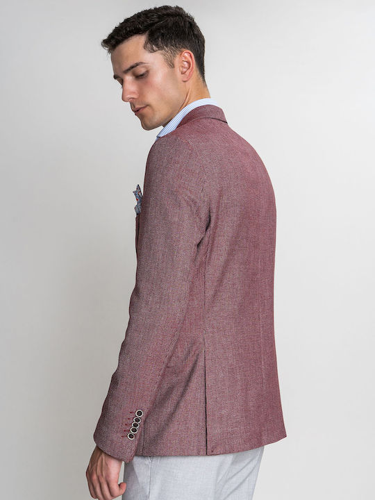 71 Men's Suit Jacket Slim Fit Burgundy