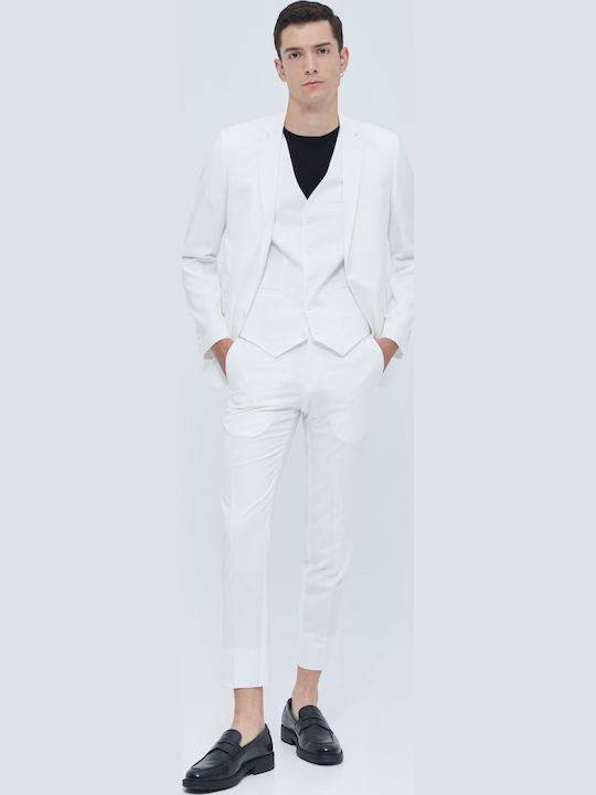 Men's Vest Slim Fit White