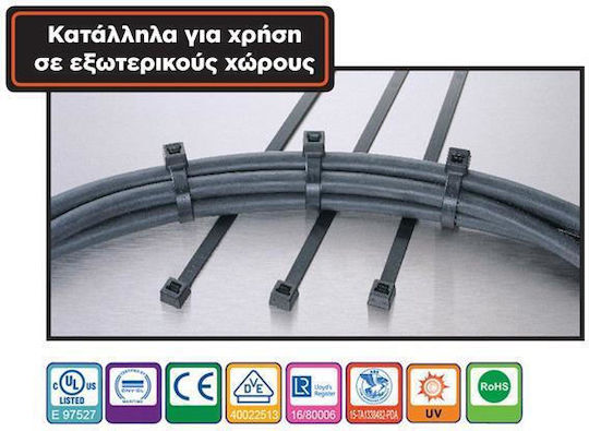 Plastic Cable Ties 100mm x 2.5mm in Black Colour (500 pcs) 02.012.0172